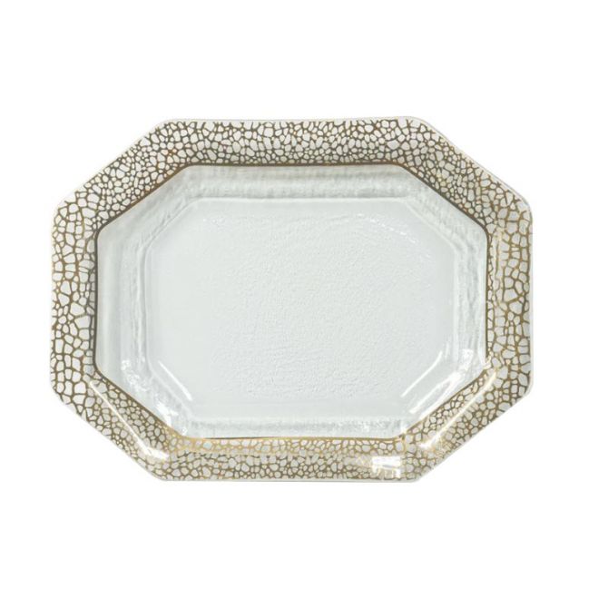 Annieglass Mosaic Yellow Gold Serving Platter, Small