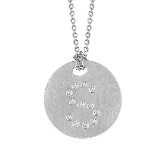 Roberto Coin Tiny Treasures 'S' Diamond Initial Disc Necklace, 18"