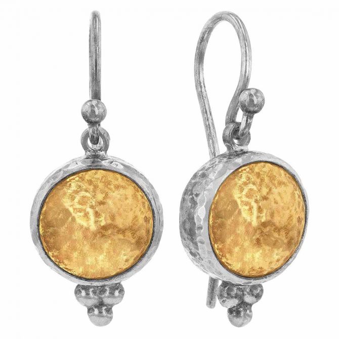 Gurhan Sterling Silver & Yellow Tone Circle Drop Earrings