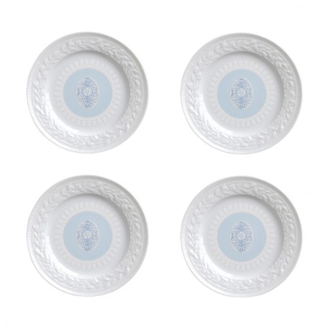 Bernardaud Louvre Easter Blue Salad Plates Set of 4