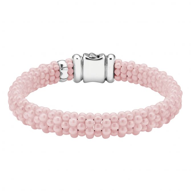 LAGOS Caviar Pink Ceramic Bracelet with Sterling Silver Clasp, 7"