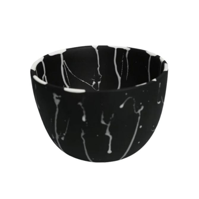 Nashi Small Deep Bowl, Black with White Splatter