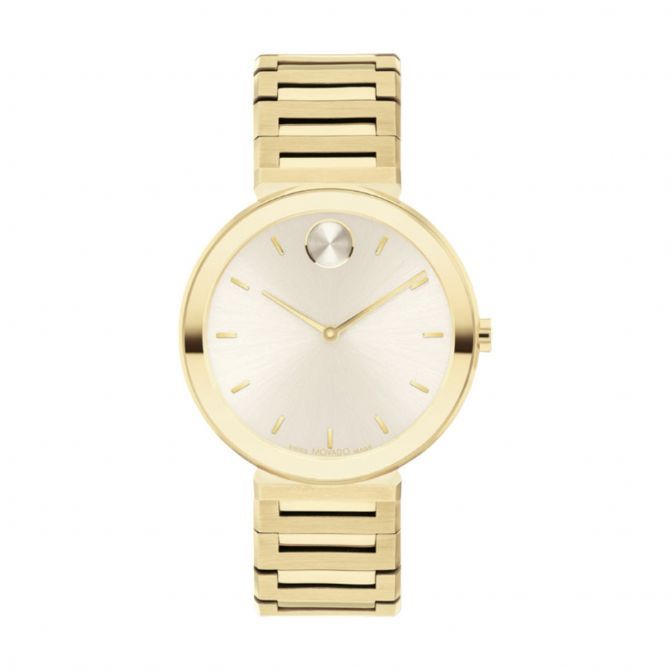 Movado Bold Horizon 34mm Watch, Pale Yellow Gold Dial