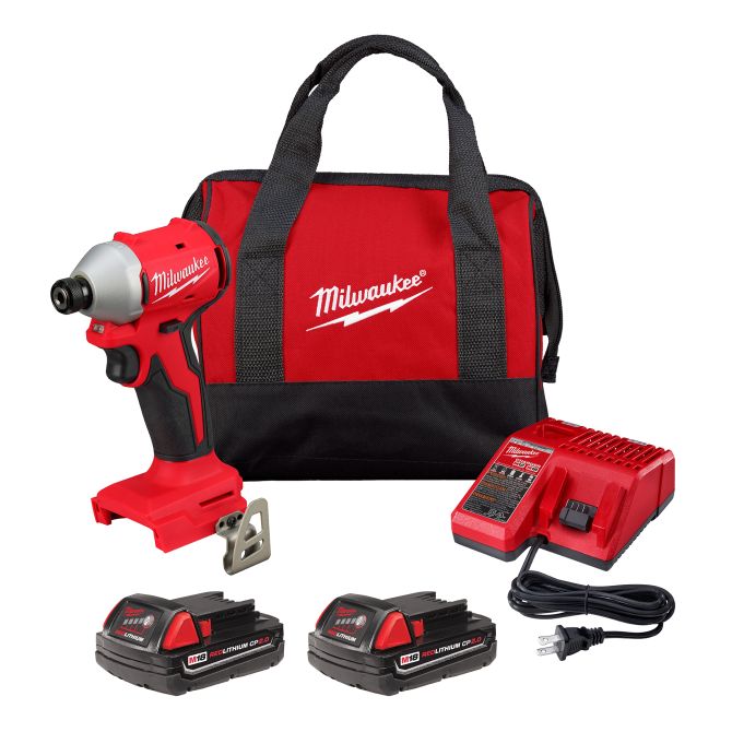 Milwaukee M18 Compact Brushless 1/4" Hex Impact Driver Kit