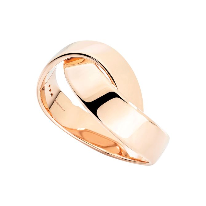 Vhernier Abbraccio Yellow Gold Crossover Bangle Bracelet