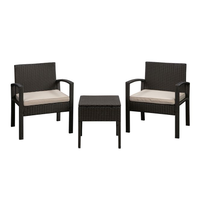 Bern Balcony Chat Set, Mocha Wicker