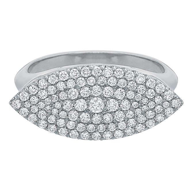 Diamond Pavé Marquise East-West Ring in Platinum