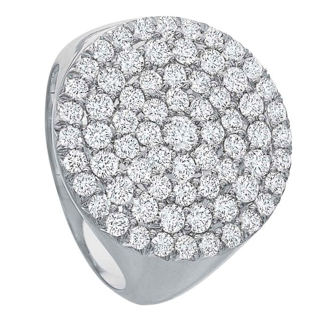 Diamond Pavé Round Ring in Platinum