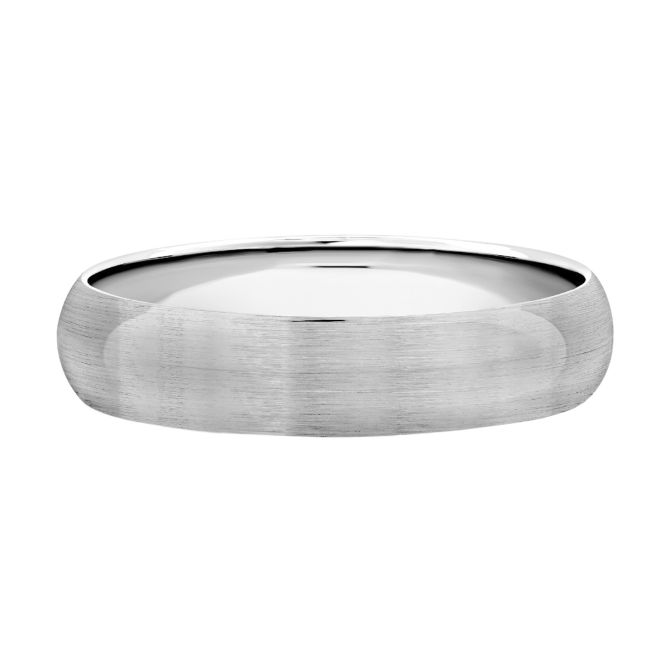 A. Jaffe Satin 14K White Gold Domed Wedding Band