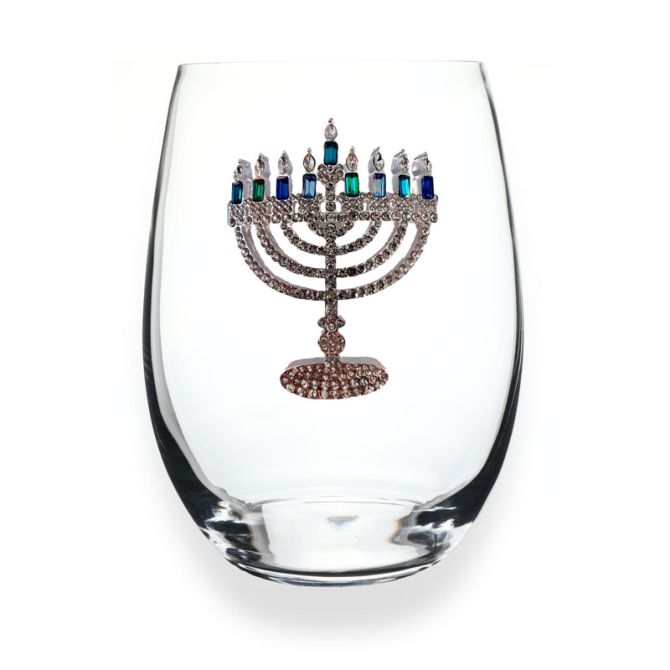 The Queens' Jewels Menorah Stemless Wine Glass