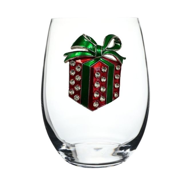 The Queens' Jewels Holiday Gift Stemless Wine Glass