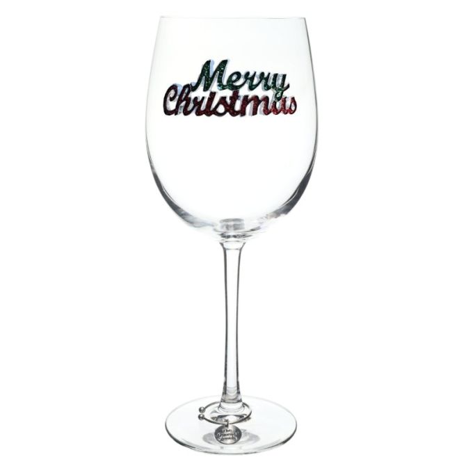 The Queens' Jewels Merry Christmas Stemmed Wine Glass