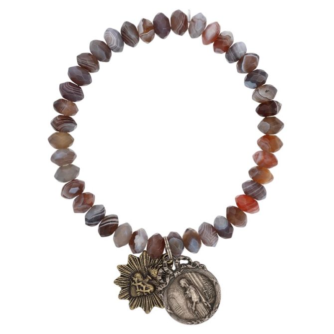 Miracle Icons by Mary Jo Pane 6mm Agate Rondelle Bracelet