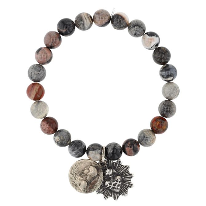 Miracle Icons by Mary Jo Pane 8mm Chalcedony Bracelet