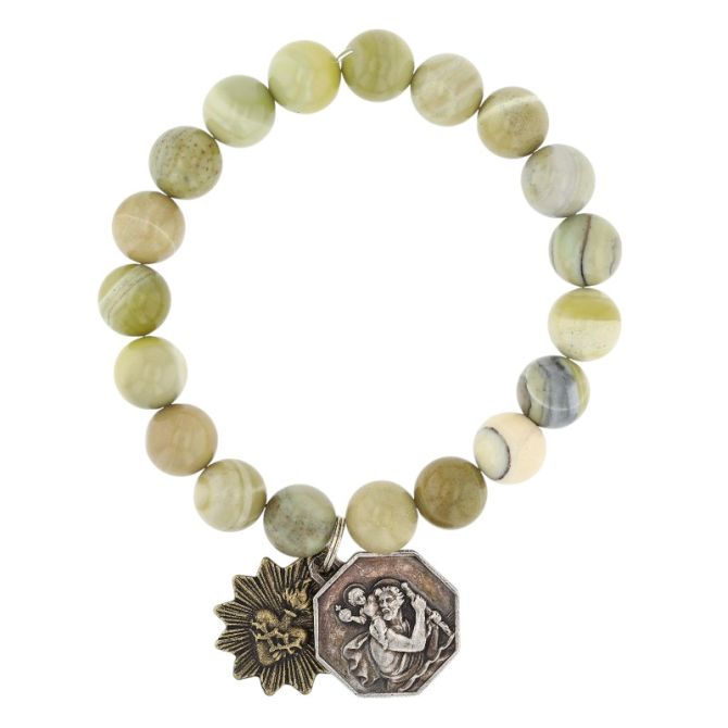 Miracle Icons by Mary Jo Pane 10mm Jasper Bracelet