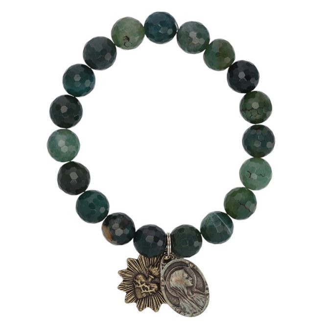 Miracle Icons by Mary Jo Pane 10mm Faceted Chalcedony Bracelet