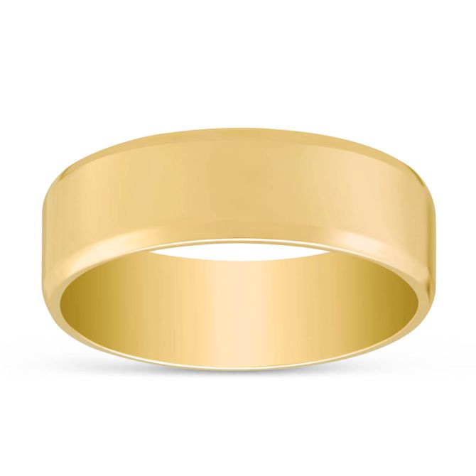 Yellow Gold Flat 8mm Wedding Band, Size 11