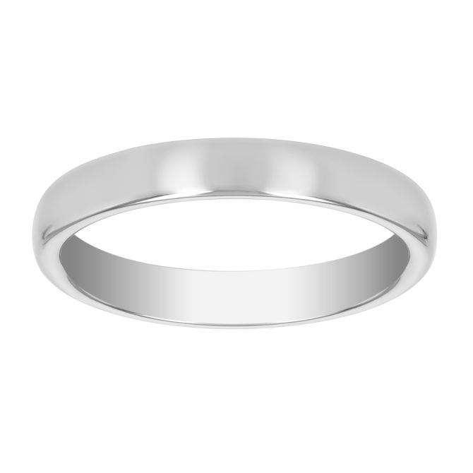 Benchmark Rings White Gold Euro Comfort Fit Men's Wedding Band, 3.5 mm, Size 9