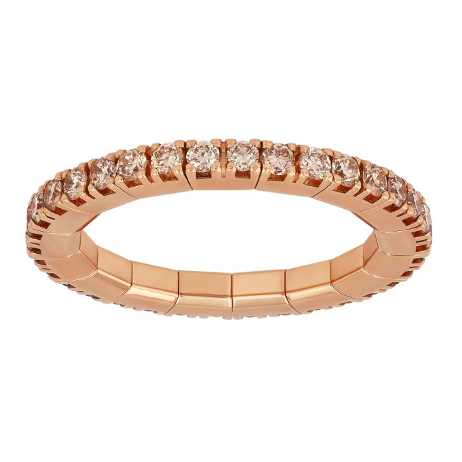 Demeglio Extensible Brown Diamond & Rose Gold Stretch Ring