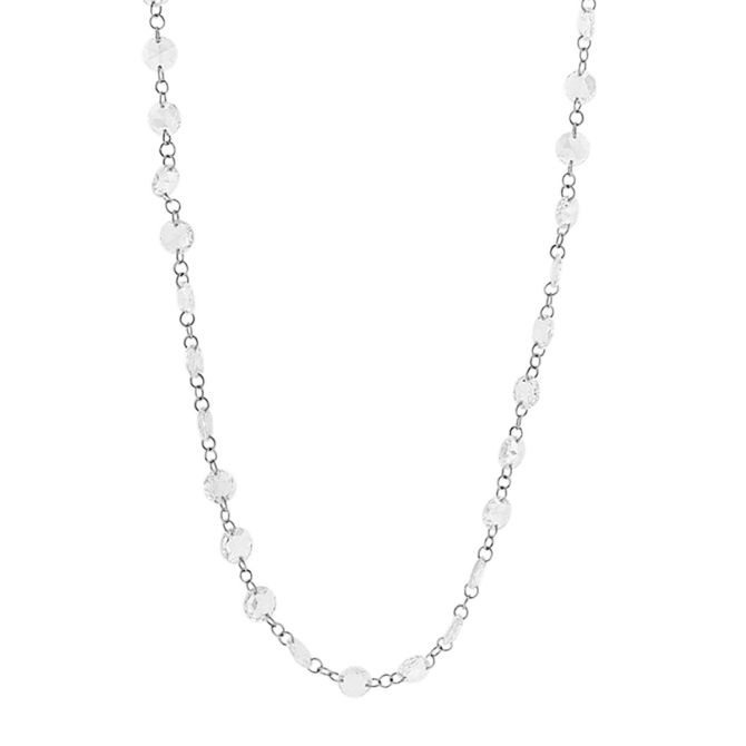 TARA Pearls Rose Cut Diamond Station Chain Necklace in Platinum, 18"