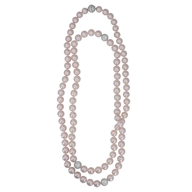 TARA Pearls White Cultured Pearl & Necklace Strand Necklace in White Gold, 8-8.5 mm, 35"