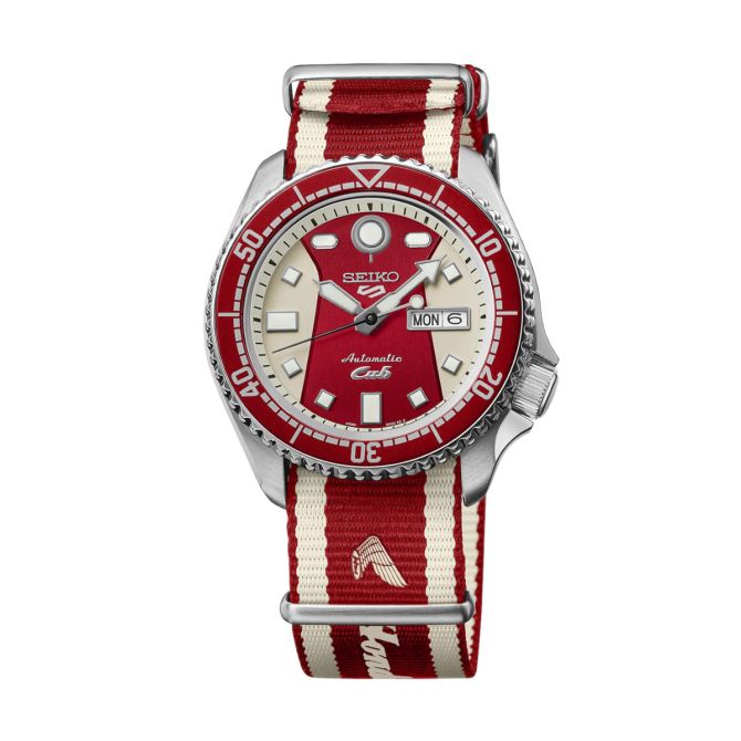 Seiko 5 Sports Honda Super Cub 42.5mm Men's Watch, Red Dial