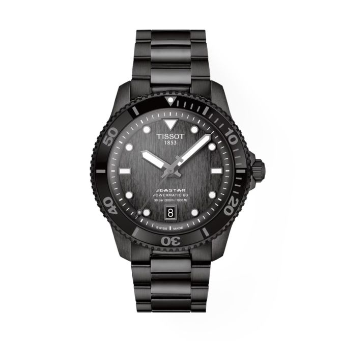 Tissot Seastar 1000 Powermatic 80 40mm Watch, Graded Grey and Black Dial