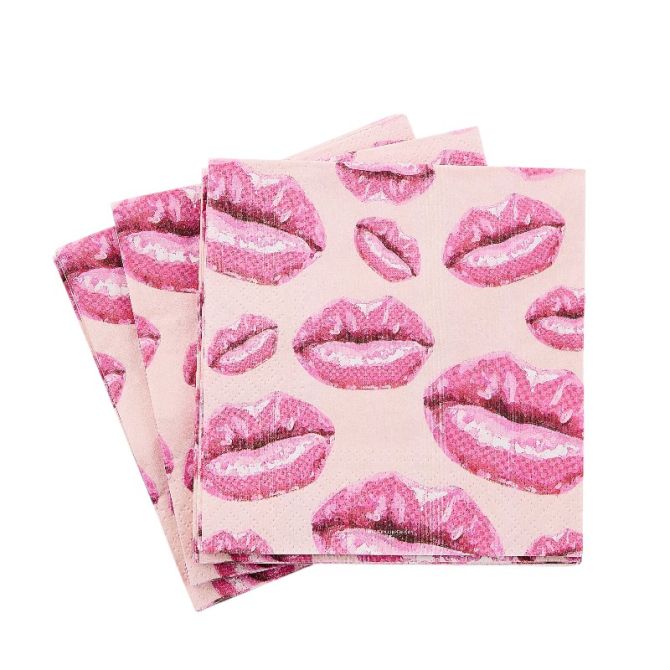 MacKenzie-Childs Kiss Me Cocktail Paper Napkins