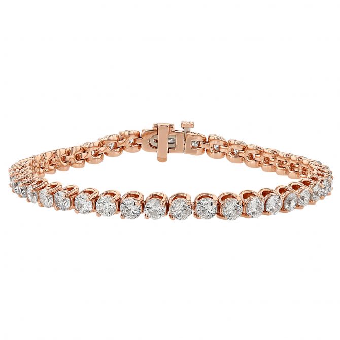 Diamond Tennis Bracelet in Rose Gold, 8.16 cttw