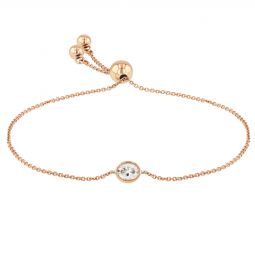 Image for Oval Diamond Station Bolo Bracelet in Rose Gold