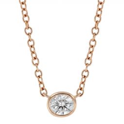 Image for Oval Diamond Single Station Necklace in Rose Gold