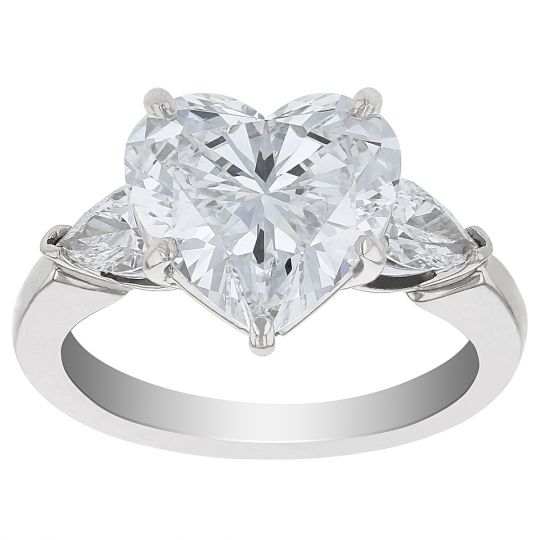 Heart Shaped Diamond Ring with Pear 