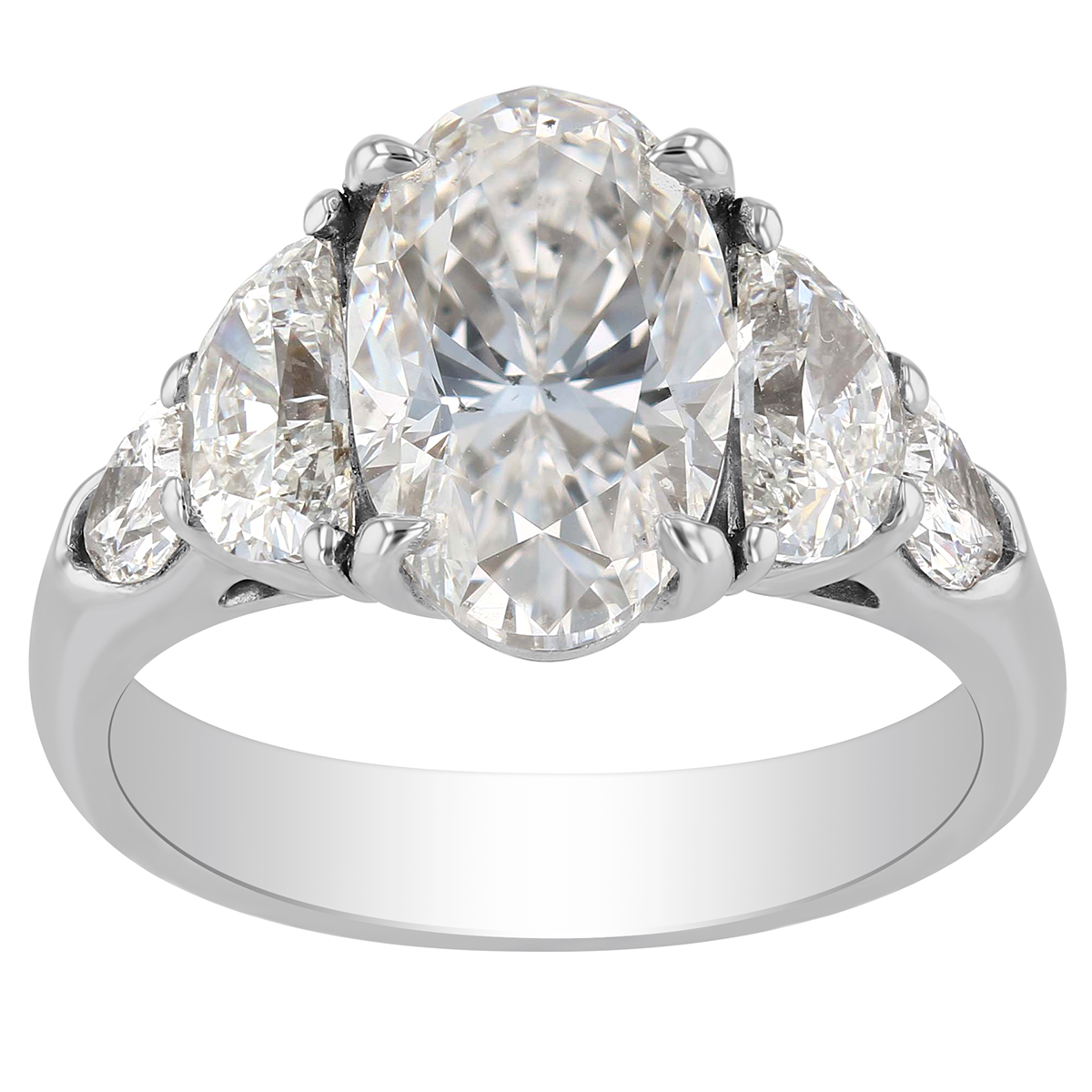 Oval Diamond 5 Stone Tapered Engagement Ring in Platinum | Borsheims