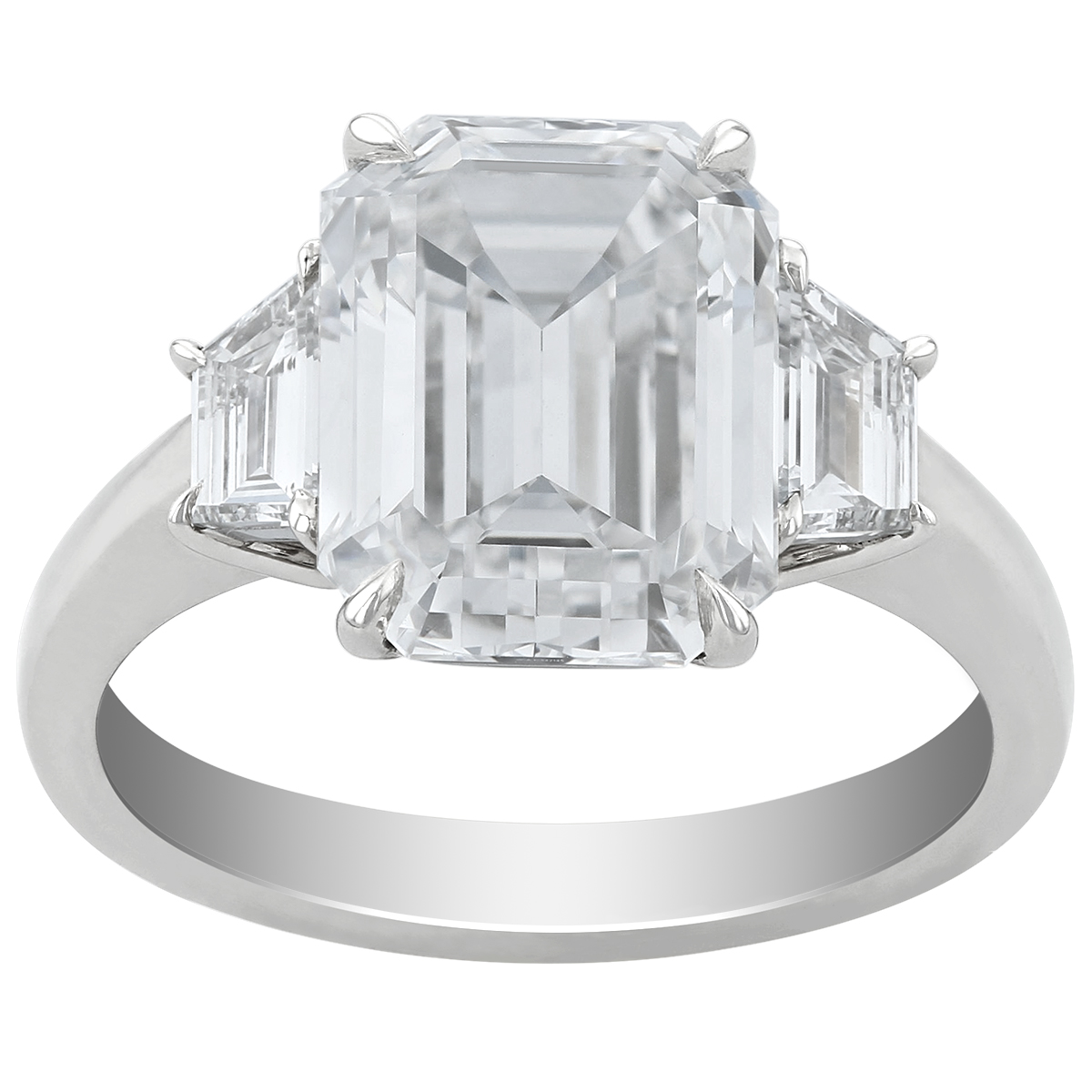 Emerald Cut Diamond 3 Stone Ring in Platinum | Borsheims