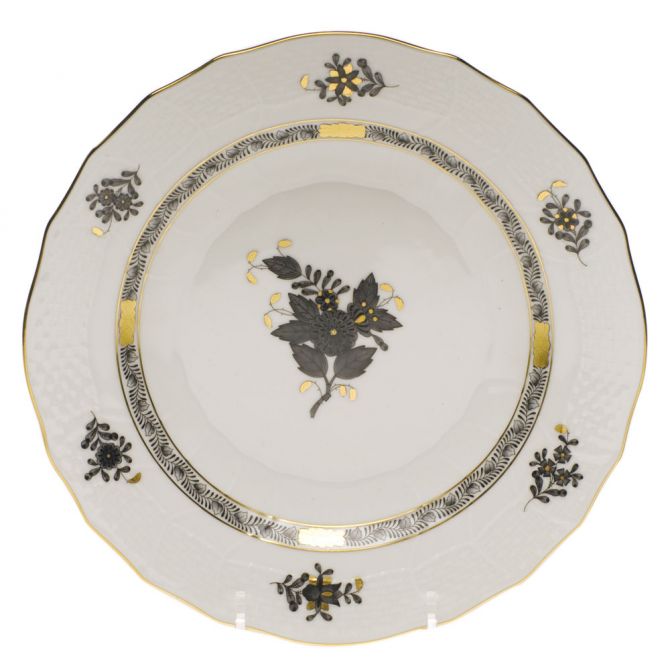 Herend Chinese Bouquet Black Dessert Plate