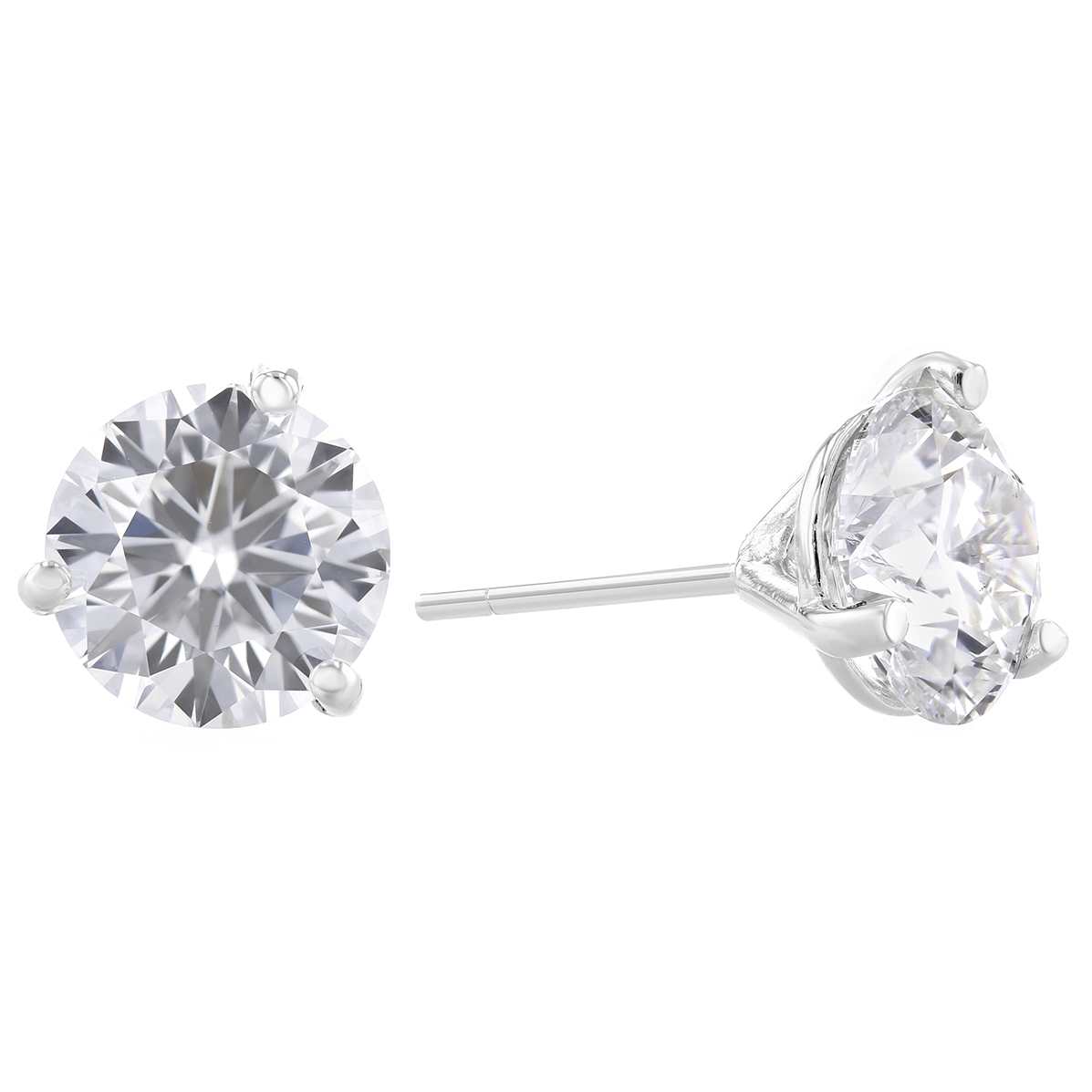 18K White Gold Round Diamond Stud Earrings, 3.89cttw | Borsheims