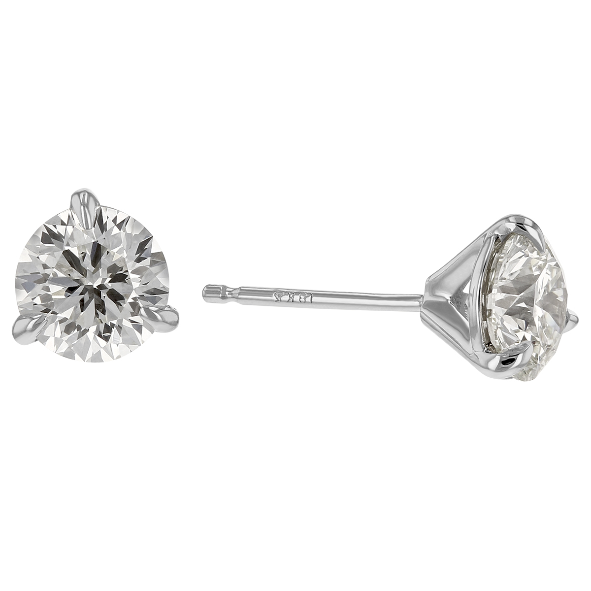 Borsheims Signature Round Diamond Stud Earrings in White Gold | Borsheims