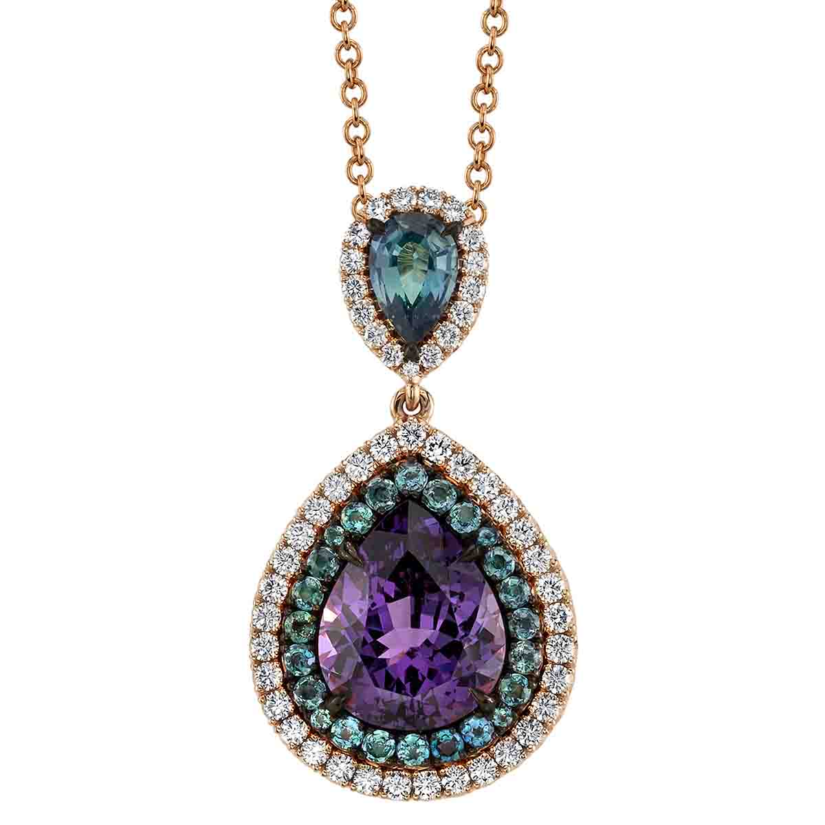 Omi Prive Purple Spinel, Sapphire, Alexandrite, & Diamond Pendant in ...