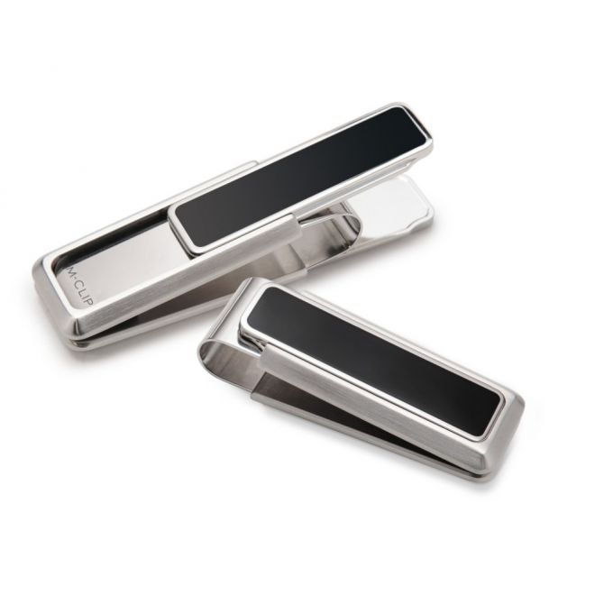 M-Clip Discovery Stainless with Black Enamel Inlay Money Clip