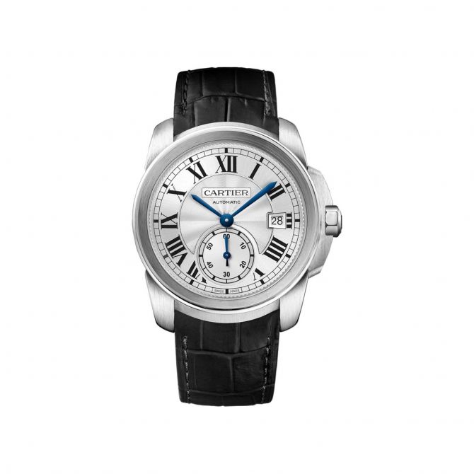 Calibre de Cartier 38mm Steel & Leather Watch