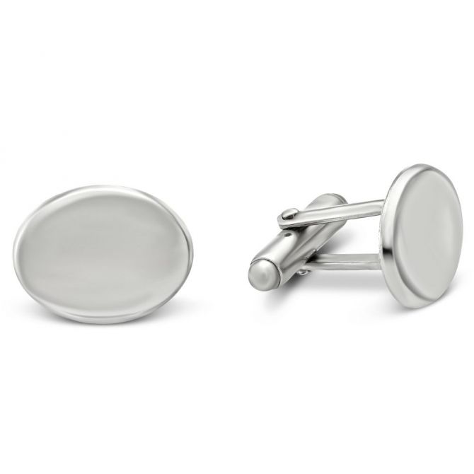 Sterling Silver Oval Cufflinks