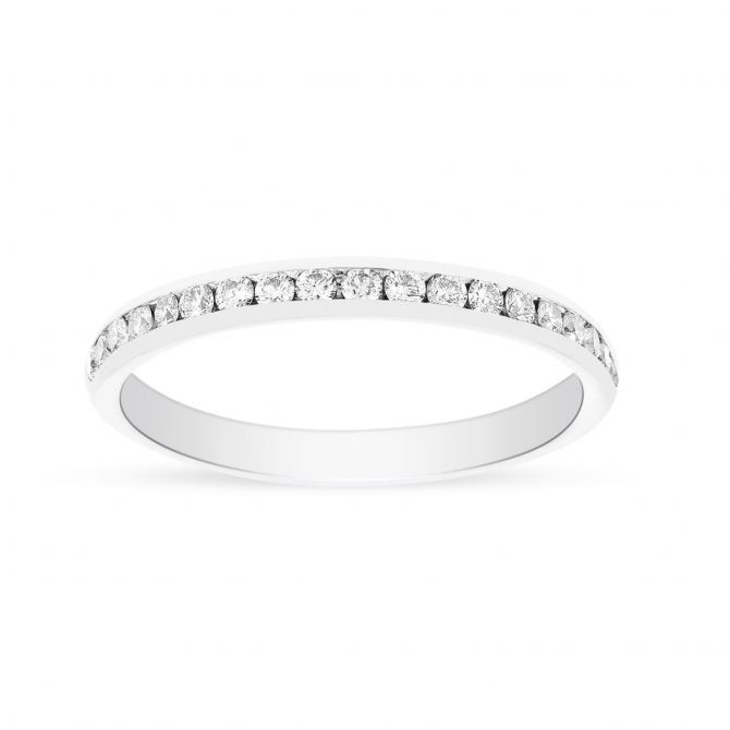 18K White gold Channel Set Diamond Wedding Band