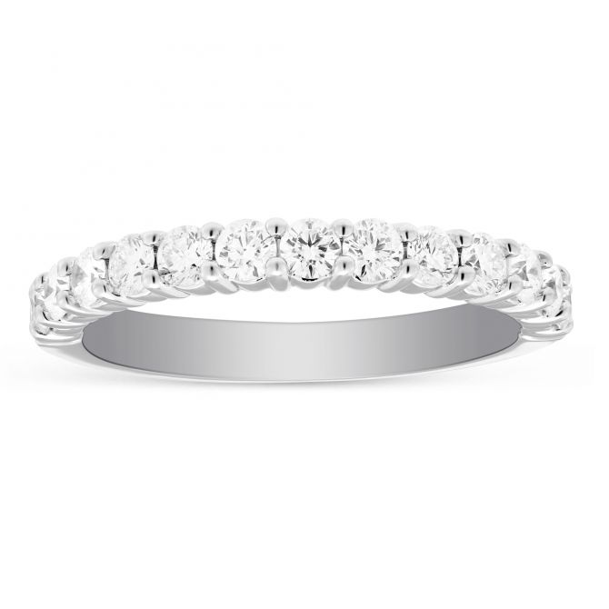 White Gold Diamond Wedding Band, 0.65cttw