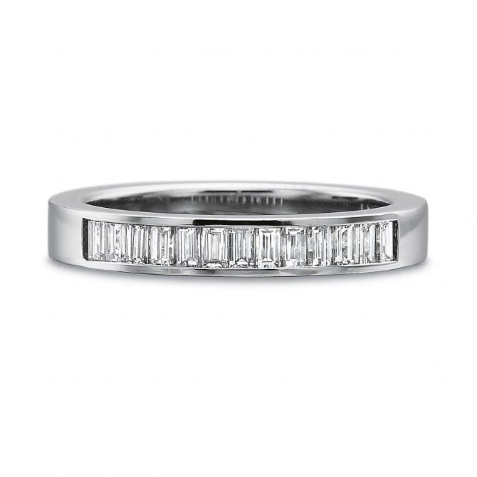 Platinum Baguette Diamond Band, 0.50cttw