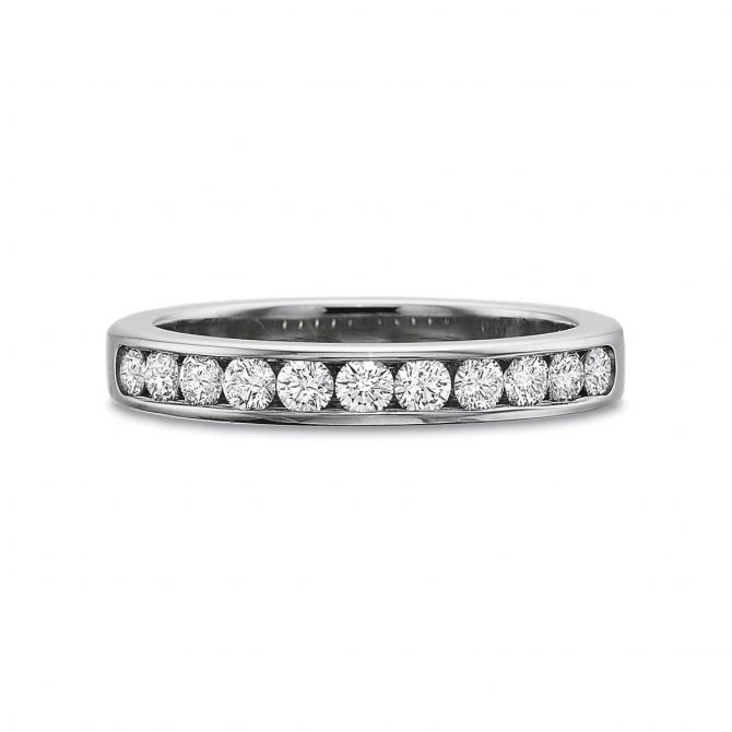 14K White Gold Diamond Band, 0.50cttw