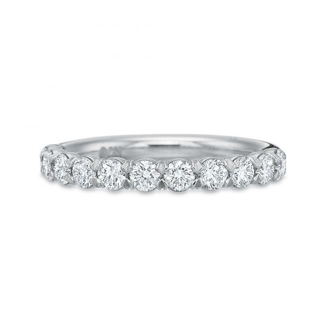 18K White Gold Prong Set Diamond Wedding Band