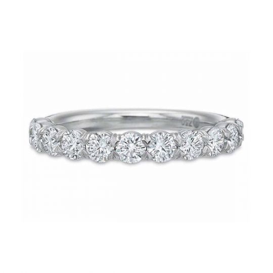 prong set diamond wedding band