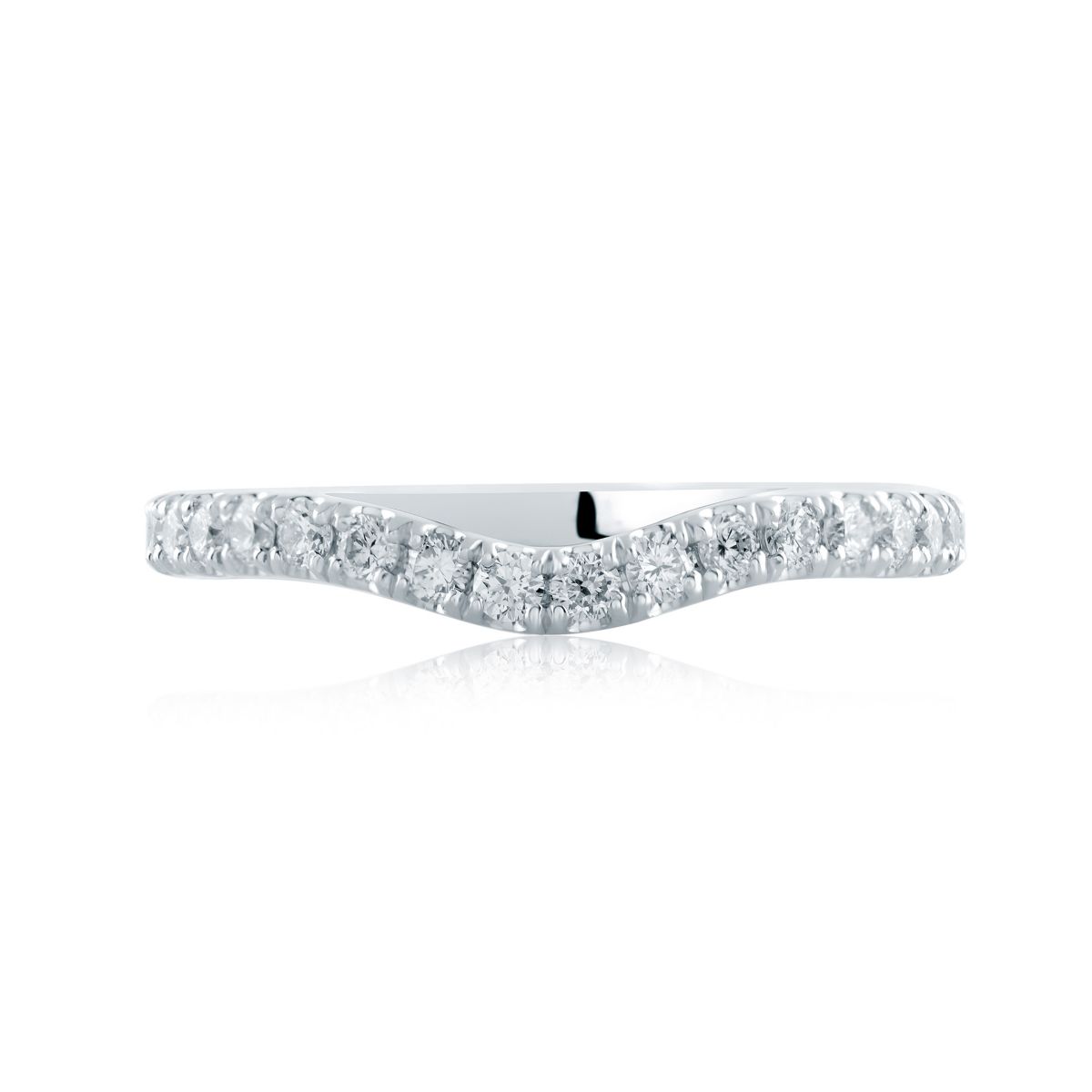 A. Jaffe 14K White Gold Diamond Notched Wedding Band, 0.43aptw | Borsheims