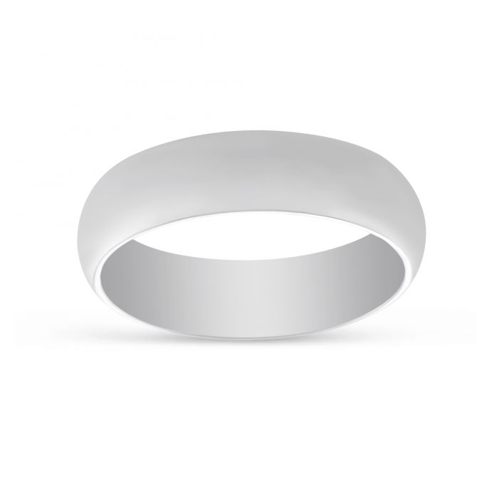 Platinum Plain Comfort Fit Wedding Band, 6mm