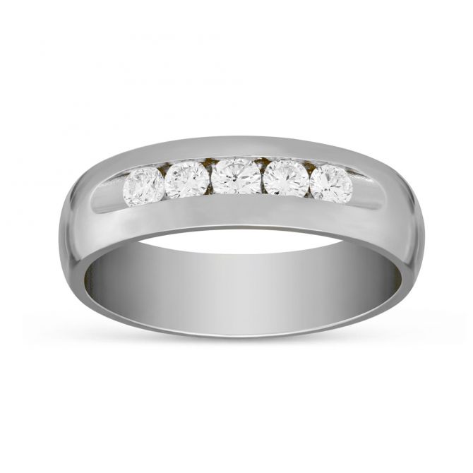 White Gold Comfort Fit Diamond Wedding Band, 0.50cttw